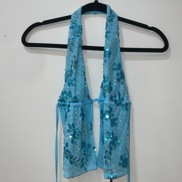 Capri Cove Beaded Top Baby Blue - Picture 7 of 9